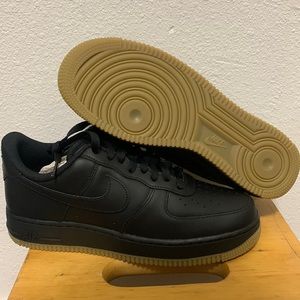Black Air Force 1’s Gum Bottom